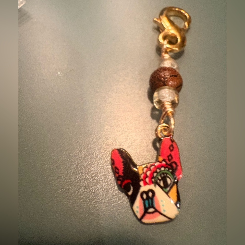 Boutique: Colorful Dog Charm zipper pull